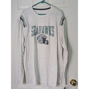 NWT Fanatics NFL Seattle Seahawks L/S T-Shirt Mens 3XL Heather Gray Embroidered